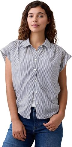 GAP Women's Short Sleeve Collared Woven Shirt in Kuwait
