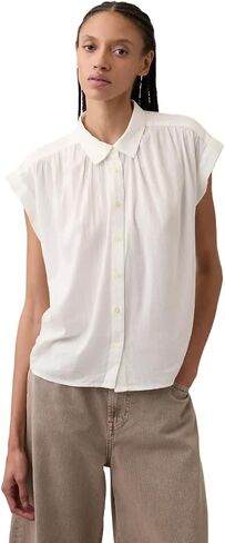 GAP Women's Short Sleeve Collared Woven Shirt in Kuwait