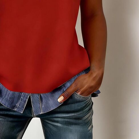 Jean Shirts for Women Denim V Neck Half Button Up Collar Tops Short Sleeve Splicing Western Vintage Loose Blouses in Kuwait