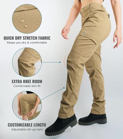 Hiking Pants for Women, Front to Back Zipper for Outdoor Pee Privacy, Outdoor Bathroom Access Without Dropping Pants in Saudi Arabia
