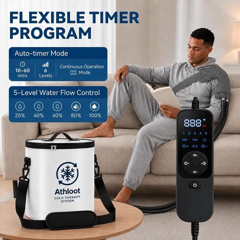 Ice Machine for Shoulder After Surgery – Cold Therapy Machine with Auto Timer, Leak-Proof Reinforced Bucket & Adjustable Flow for Shoulder Recovery and Multi-Joint Use in Saudi Arabia