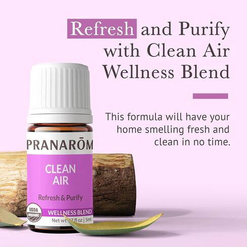 Pranarom - Clean Air Wellness Blend 5ml - Diffusing for Relaxation Ambiance - 100% Pure Organic Oils - Natural Air Freshener, Therapeutic Air Purification, Easy Diffuser Use in Saudi Arabia