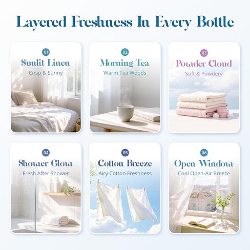 ASAKUKI Fresh States Essential Oil Set, Clean Home Scents for Diffusers | Clean-Inspired Home Scents, Fresh Laundry Aroma, Designed for Diffusers&Waterless Diffusers, Gift-Ready Collection in Saudi Arabia