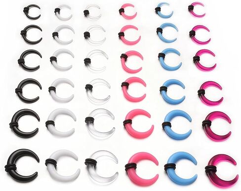 عدة تمديد الأذن Pincher Septum 14g متعددة الألوان سيليكون الأذن التناقص التدريجي تمتد عدة 14G-4G 1.6mm-5mm 48 قطعة in Kuwait