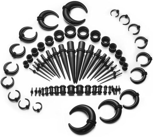 عدة تمديد الأذن Pincher Septum 14g متعددة الألوان سيليكون الأذن التناقص التدريجي تمتد عدة 14G-4G 1.6mm-5mm 48 قطعة in Kuwait