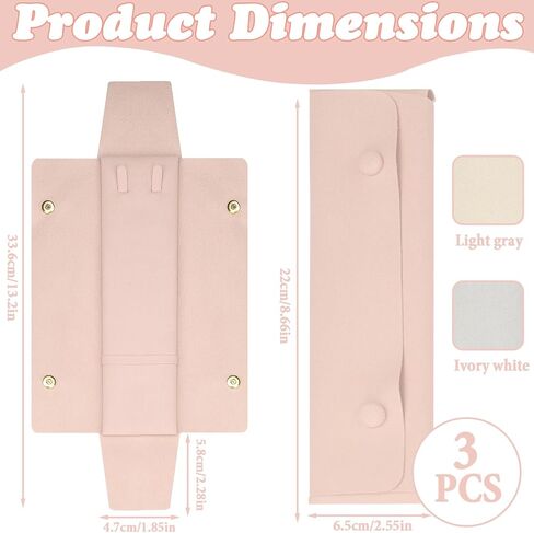 ASTIMESA 3 Packs Microfiber No Tangle Necklace Travel Case, Portable Individual Jewelry Roll Organizer Travel Pouch Holder Storage Bag Gift for Women Long Bracelet Pink in Saudi Arabia