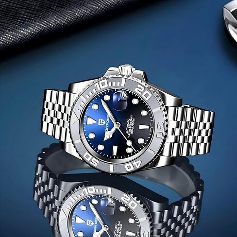 CADISEN Pagani Design Watch for Men Automatic NH35 Mechanical 100M Waterproof Stainless Steel Sapphire Glass Yacht Wristwatch Rotating Bezel 100 Meter Waterproof Automatic Watch PD-1651 in Saudi Arabia