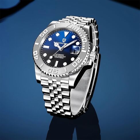 CADISEN Pagani Design Watch for Men Automatic NH35 Mechanical 100M Waterproof Stainless Steel Sapphire Glass Yacht Wristwatch Rotating Bezel 100 Meter Waterproof Automatic Watch PD-1651 in Saudi Arabia