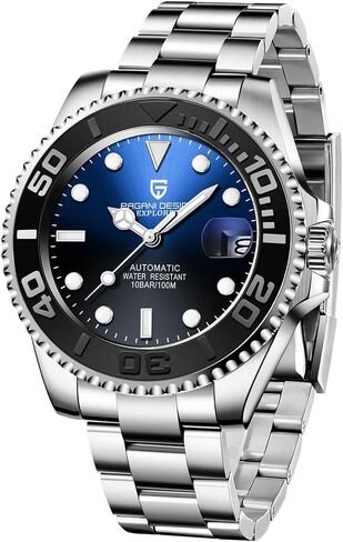 CADISEN Pagani Design Watch for Men Automatic NH35 Mechanical 100M Waterproof Stainless Steel Sapphire Glass Yacht Wristwatch Rotating Bezel 100 Meter Waterproof Automatic Watch PD-1651 in Saudi Arabia