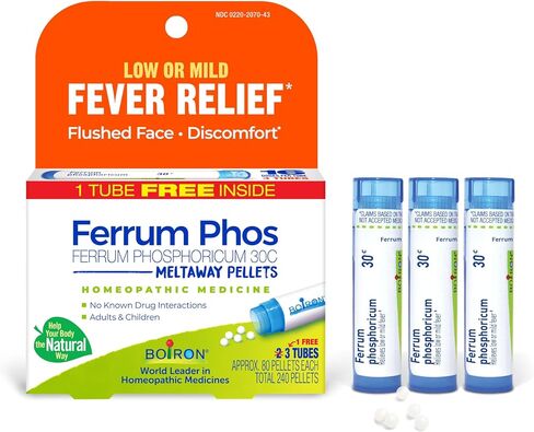 Boiron Ferrum Phosphoricum 30C Homeopathic Medicine for Low Or Mild Fever - 3 Count (240 Pellets) in Saudi Arabia
