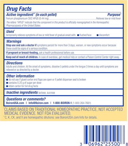 Boiron Ferrum Phosphoricum 30C Homeopathic Medicine for Low Or Mild Fever - 3 Count (240 Pellets) in Saudi Arabia