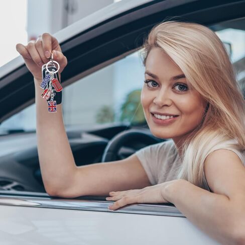 Gadpiparty المملكة المتحدة العلم المفاتيح تذكارية علم الاتحاد كيرينغ للسيارة وحقيبة سحر 4.52 بوصة البريطانية هدية السفر التبعي in Kuwait
