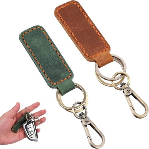Genuine Leather Keychain, Universal Car Key Fob Holder, Leather Key Ring With Keyrings And Clip For Men And Women in Kuwait