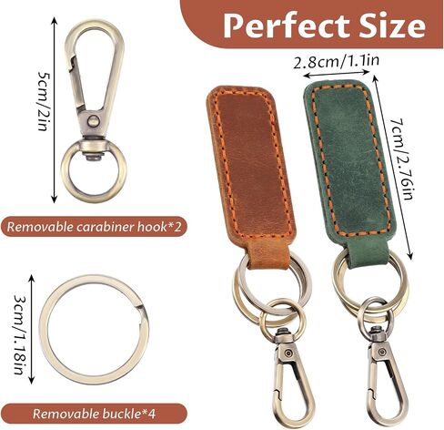 Genuine Leather Keychain, Universal Car Key Fob Holder, Leather Key Ring With Keyrings And Clip For Men And Women in Kuwait