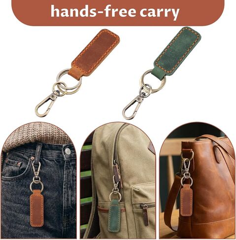 Genuine Leather Keychain, Universal Car Key Fob Holder, Leather Key Ring With Keyrings And Clip For Men And Women in Kuwait