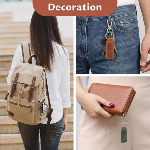 Genuine Leather Keychain, Universal Car Key Fob Holder, Leather Key Ring With Keyrings And Clip For Men And Women in Kuwait