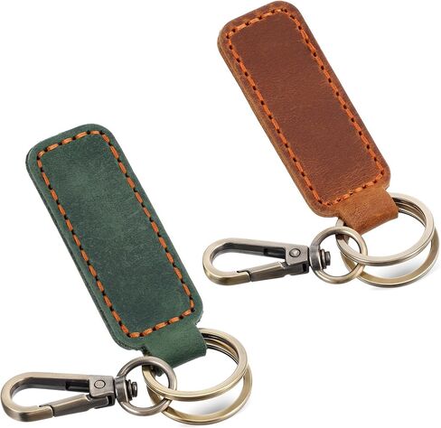 Genuine Leather Keychain, Universal Car Key Fob Holder, Leather Key Ring With Keyrings And Clip For Men And Women in Kuwait