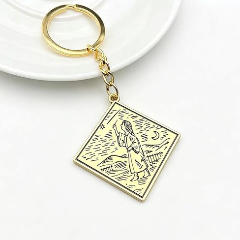 Elden Ring Stargazer Sorceress Keychain Solid Zinc Alloy Deep Engraved Vintage Game Themed Charm for Keys Backpack Collectible Accessory in Saudi Arabia