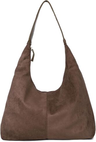 Emprier Suede Slouchy Bag for Women Large Suede Hobo Shoulder Bag Vegan Leather Crescent Tote Purse for Work Travel in Saudi Arabia