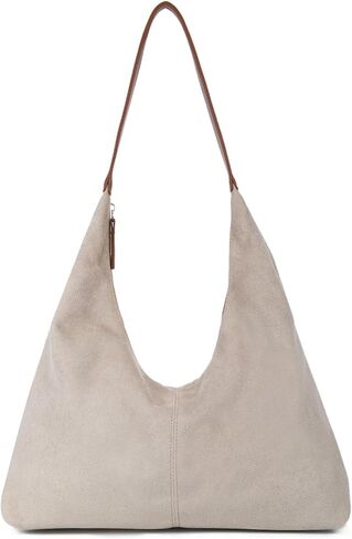 Emprier Suede Slouchy Bag for Women Large Suede Hobo Shoulder Bag Vegan Leather Crescent Tote Purse for Work Travel in Saudi Arabia