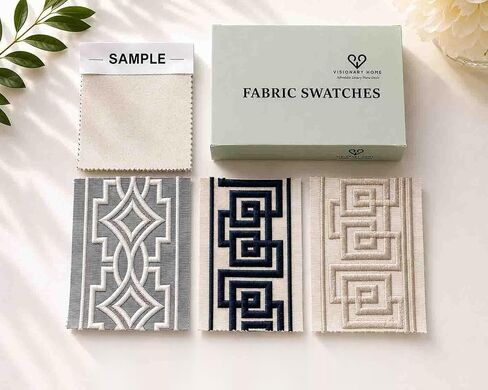 VisionaryHomeDesign Curtain Fabric Samples,Premium Fabrics & Embroidery Trim Samples for Custom Window Treatments in Saudi Arabia
