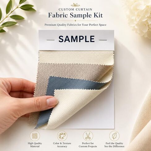 VisionaryHomeDesign Curtain Fabric Samples,Premium Fabrics & Embroidery Trim Samples for Custom Window Treatments in Saudi Arabia