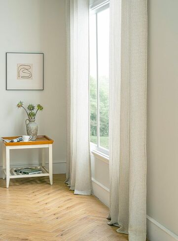 DriftAway 3D الشنيل مخطط الستائر 90 بوصة طويلة تويد الكتان محكم تصفية الضوء المنسوجة المطرزة الفاخرة الستائر الناعمة لغرفة المعيشة غرفة نوم جروميت الخصوصية 2 لوحات W52 × L90 أخضر رمادي in Kuwait