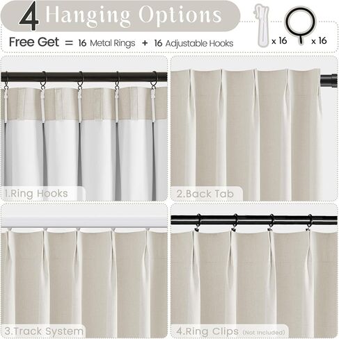 UHITECH 45 Inch Long Blackout Curtains Short Curtains for Kitchen Window Over Sink Pinch Pleated Black Out Drapes for Nursery Thermal Cafe Panels in Saudi Arabia