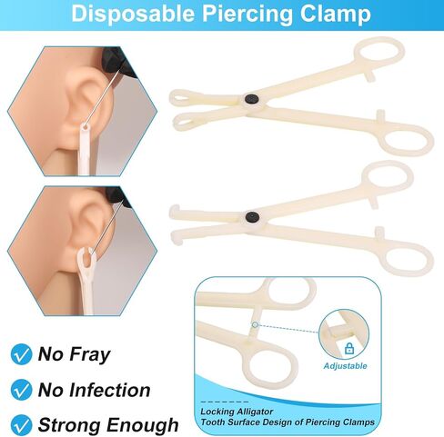 Dexpinzo Body Septum Piercing Kit for All Piercings | Piercing Needles with Piercing Jewelry and Tools for Ear Nose Belly Button Nipple Lip Cartilage Eyebrow Tongue Piercing Kit in Saudi Arabia