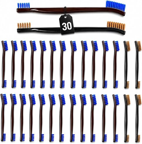 30 Pack Gun Cleaning Brushes Set Included:25 Nylon7-Inch Double-Ended Cleaning Brushes with Plastic Handle-5 Wire Brushes in Saudi Arabia