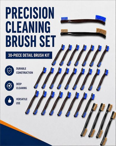 30 Pack Gun Cleaning Brushes Set Included:25 Nylon7-Inch Double-Ended Cleaning Brushes with Plastic Handle-5 Wire Brushes in Saudi Arabia