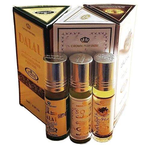 Al Rehab Perfume Oil Rollerball Set – 3-Piece Collection for Everyone (0.2 oz Each) – Includes Choco Musk, Soft, and Dalal in Saudi Arabia