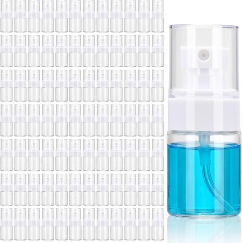 Clear 100 Pack Fine Mist Spray Bottle Bulk, 1oz Small Plastic Leak Proof Fine Mist Mini Spray Bottles Refillable Empty Travel Mister Sprayer Bottle for Hair, Cleaning, Essential Oils, Face in Saudi Arabia