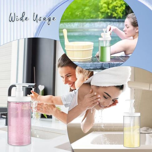 4 Pcs Pump Press Bottles Clear Plastic Shower Shampoo Bottles Empty Refillable Pump Dispenser for Lotion Soap Body Wash - 1000ml/34oz in Kuwait
