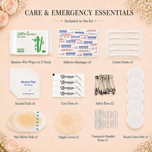 Wedding Emergency Kit for Bride, 100+ Pieces with 40+ Essentials, Bridal Emergency Kit for Wedding Day, Holiday Events and Travel in Saudi Arabia