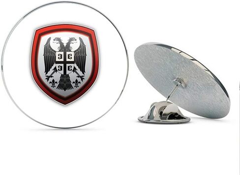 Serbia Coat of Arms Shield Round Metal 0.75" Lapel Pin Hat Shirt Pin Tie Tack Pinback in Saudi Arabia