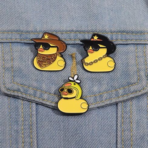 12Pcs Cute Lemon & Duck Enamel Pins Set Cartoon Fruit Animal Alloy Lapel Pins Creative Brooches Badges for Jackets, Backpacks, Hats, Bags Decoration for Fruit Lovers Animal Fans in Kuwait