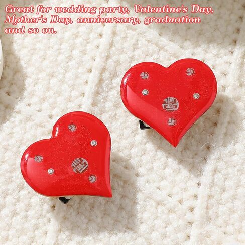 SEWACC 20pcs Valentine's Day Luminous Red Heart Brooch, LED Glowing Lapel Brooch Pins, Valentine's Day Wedding Birthday Party Decoration Accessories in Saudi Arabia
