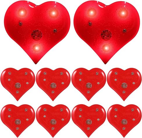 SEWACC 20pcs Valentine's Day Luminous Red Heart Brooch, LED Glowing Lapel Brooch Pins, Valentine's Day Wedding Birthday Party Decoration Accessories in Saudi Arabia