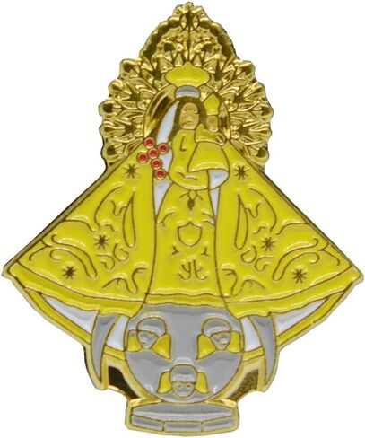 Catholic Town Our Lady of Charity "Virgen de la Caridad del Cobre" Lapel Pin, Small Gold Tone with Color (VCP-G) in Kuwait