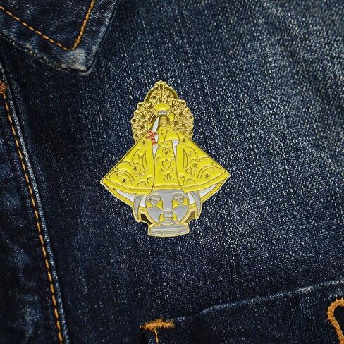 Catholic Town Our Lady of Charity "Virgen de la Caridad del Cobre" Lapel Pin, Small Gold Tone with Color (VCP-G) in Kuwait