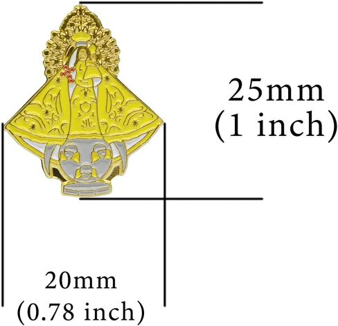 Catholic Town Our Lady of Charity "Virgen de la Caridad del Cobre" Lapel Pin, Small Gold Tone with Color (VCP-G) in Kuwait