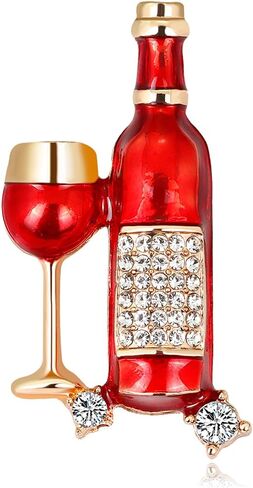 WCRAZYE Beer Brooch Pins for Women Girls Cute Red Wine Glass Wine Bottle Coffee Beer Brooch Lapel Pin Badge Cheers Gift for Lover Girlfriend Brooches Pins Hat Bag Suit Dress Accessories Jewelry in Kuwait