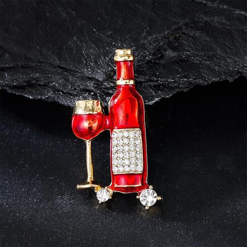 WCRAZYE Beer Brooch Pins for Women Girls Cute Red Wine Glass Wine Bottle Coffee Beer Brooch Lapel Pin Badge Cheers Gift for Lover Girlfriend Brooches Pins Hat Bag Suit Dress Accessories Jewelry in Kuwait