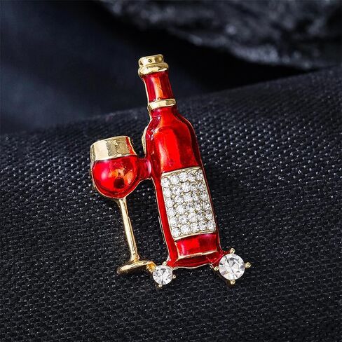WCRAZYE Beer Brooch Pins for Women Girls Cute Red Wine Glass Wine Bottle Coffee Beer Brooch Lapel Pin Badge Cheers Gift for Lover Girlfriend Brooches Pins Hat Bag Suit Dress Accessories Jewelry in Kuwait