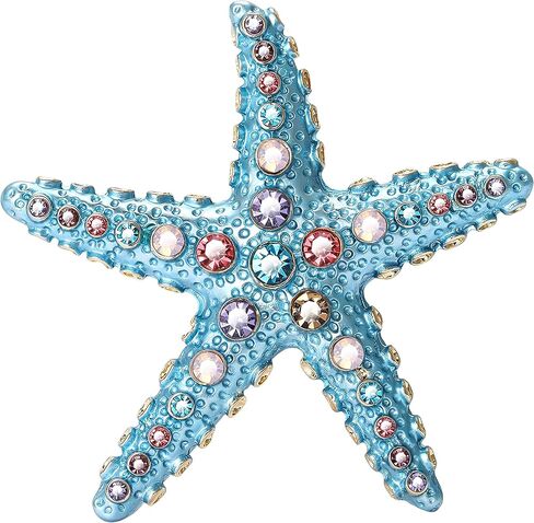 Vintage Colorful Rhinestone Enamel Starfish Brooch for Women Austrian Crystals Ocean Animal Broche Corsage Pins in Saudi Arabia