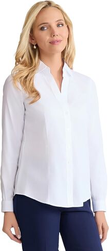 قميص نسائي طويل الأكمام من Jones New York سهل العناية بأزرار سفلية in Kuwait