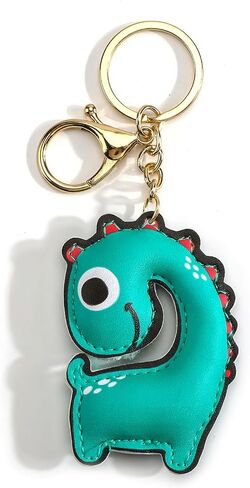 Dinosaur Keychain Faux Leather Keycharm Cute Prehistoric Animal Keychain for Women Unique Dino Gift for Keys Bags in Saudi Arabia