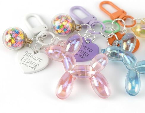Colorful Balloon Dog Keychain Set, 6 Pcs Jelly Style Key Chain, Cute Bag Charms for Purse Backpack Women Girls in Kuwait