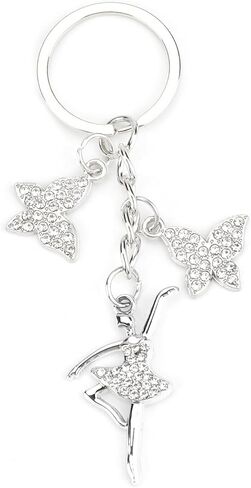 Ballet Keychain for Women Elegant Ballerina Keycharm with Ballet Shoe Sparkling Keyring Gift for Dance Lover in Saudi Arabia
